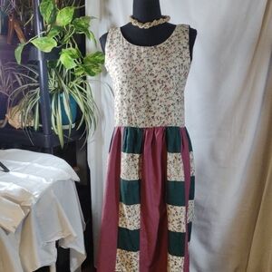 NEW Vintage Handmade Elegant Floral Patchwork Sleeveless Maxi Dress - Sz. M